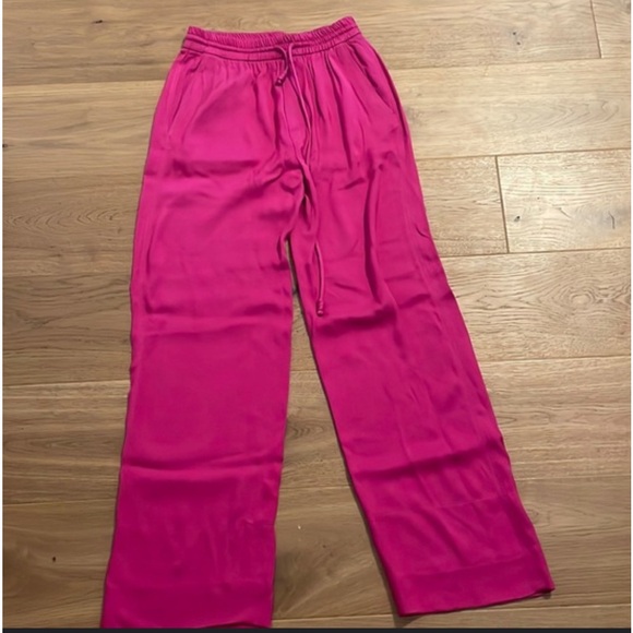 Zara High Waist Size Pocket Straight Leg Loose Pants Sonic Pink 28” inseam NWOT - Picture 8 of 17